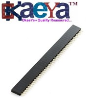 OkaeYa -10Pcs- (40x1) Pin Single Row Straight male header(Berg) and 10Pcs- (40x1) Female Pin Header Connector Strip