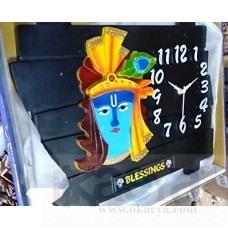 OkaeYa Krishna Blesing Photo with Clock Gifty