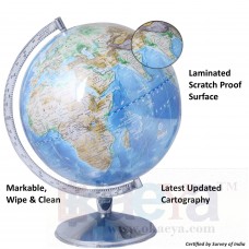 OkaeYa Political Laminated Cartography 12 Inch Educational Globe with Steel Finish Arc 