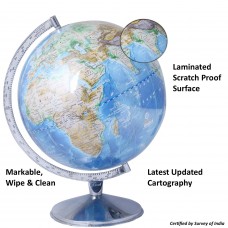 OkaeYa Political Laminated Cartography 12 Inch Educational Globe with Steel Finish Arc 