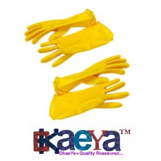 OkaeYa 2 Pairs of Reusable Latex Safety Gloves for Washing, Cleaning, Kitchen, Garden and Sanitation