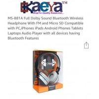 OkaeYa MS-881A Full Dolby Sound Bluetooth Wireless Headphone With FM and Micro SD Compatible with PC,iPhones iPads Android Phones (Color Assorted)