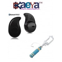 OkaeYa-S530 Mini Wireless Bluetooth 4.0 Headset With Pocket Selfie Stick Monopod