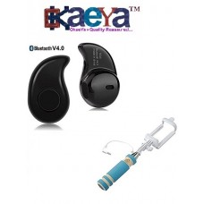 OkaeYa-S530 Mini Wireless Bluetooth 4.0 Headset With Pocket Selfie Stick Monopod