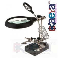 OkaeYa LED Light Soldering Helping Hands Magnifier Station with Clamp and Clips