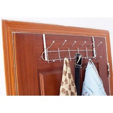 OkaeYa Multifunctional 6 Stainless Steel Door Hook Organiser (Silver) by Home Cube