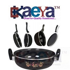 OkaeYa Hard Coat cook,Non Stick and Serveware (5pcs)