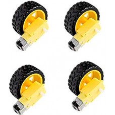 OkaeYa Duel Shaft Bo Motor 150 Rpm With Wheel, Black and Yellow