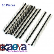 OkaeYa 40 Pin 1x40 Single Row Male 2.54 Breakable Pin Header Connector Strip for Arduino, Set of 10, Black