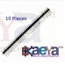 OkaeYa 40 Pin 1x40 Single Row Male 2.54 Breakable Pin Header Connector Strip for Arduino, Set of 10, Black