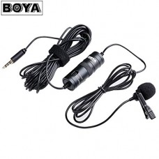 OkaeYa BY-M1 Omnidirectional Lavalier Microphone with 6 Meter Audio Cable and 1/4' Adapter Clip-On Mic for Smartphones, Canon, Nikon DSLR Cameras and Camcorders