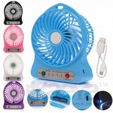 OkaeYa Mini Portable Usb Rechargeable 3 Speed Fan Colors May Vary