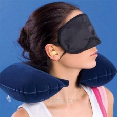 OkaeYa 3 in 1 Travel Selection Comfort Neck Pillow, Travel Eye Shade Mask, Ear Plugs,Suitable for Train Bus Fligh Car etc