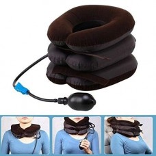 OkaeYa Portable 3 Layer Neck Pillow Tractor Massager Excerciser for Cervical Spine Neck Back Shoulder Pain