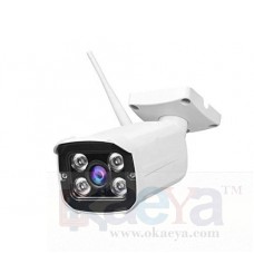 OkaeYa Outdoor Indoor WiFi IP 2MP Bullet Camera with Night Vision Motion Detection (White)