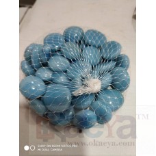 OkaeYa Pebbles Glossy Home Decorative Vase Fillers Stone Blue, 1 Kg
