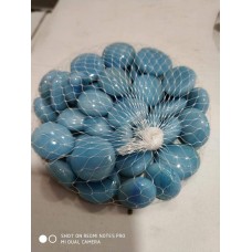OkaeYa Pebbles Glossy Home Decorative Vase Fillers Stone Blue, 1 Kg
