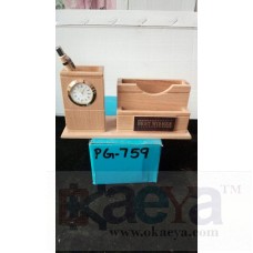 OkaeYa Multi-Functional Wooden Desk Organiser, Pen Stand/Pencil Stand, Stationery Stand for Office and Students Use