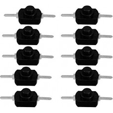 OkaeYa.com 1.5A 2 Pin On Off Torch Latching Push Button Switch 10 Pcs