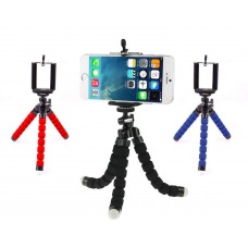 OkaeYa Adjustable Flexible Mini Portable Tripod Stand with Universal Smartphone Clip Holder - Multicolor