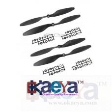 OkaeYa 2 Sets Carbon Nylon 10x4.5 inch 1045 / R CW CCW Green Propeller, Multi-Copter Clockwise Rotating / Counter (Black)