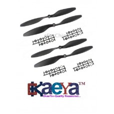 OkaeYa 2 Sets Carbon Nylon 10x4.5 inch 1045 / R CW CCW Green Propeller, Multi-Copter Clockwise Rotating / Counter (Black)