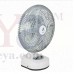 OkaeYa.com Akari Ak-8010 10" Rechargeable Ac/Dc Table Fan with Emergency Led Light, Solar Charging Facility -White