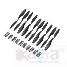OkaeYa 5 Sets 10x4.5 Inch 1045/R CW CCW, Multi-Copter Clockwise Rotating/Counter (Black) (5pc)