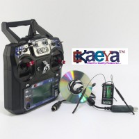 OkaeYa New Fly Sky Fs I6 2.4 G 2 A 6 Ch Afhds Rc Transmitter + Fs I A6 B Receiver + Cable Black