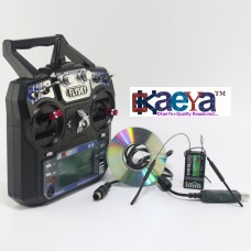 OkaeYa New Fly Sky Fs I6 2.4 G 2 A 6 Ch Afhds Rc Transmitter + Fs I A6 B Receiver + Cable Black