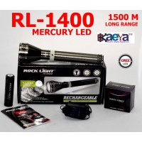 OkaeYa RL-1400 Mercury Led Rechargeable Industrial Security Purpose Metal Torch 