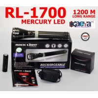 OkaeYa RL-1700 Mercury Led Rechargeable Industrial Security Purpose Metal Torch 