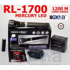 OkaeYa RL-1700 Mercury Led Rechargeable Industrial Security Purpose Metal Torch 