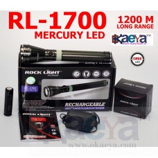 OkaeYa RL-1700 Mercury Led Rechargeable Industrial Security Purpose Metal Torch 