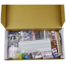 OkaeYa Electronic Components Project Kit or Breadboard, Capacitor, Resistor, LED, Switch (Comes in a box)