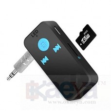 OkaeYa X6 Bluetooth Dongle Car Bluetooth 4.0 USB Music Audio Receiver with TF Card Wireless 3.5MM Jack Bluetooth Transmitter Bluetooth Audio Music Adapter Car Aux Wireless Handsfree Dongle Kit