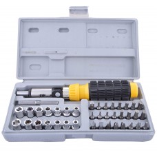 OkaeYa One Store 41 Piece Bit And Socket Set With 1 Three Way Reversable Ratchet Driver, 1 Bit Adapter And 1 Durable Plastic