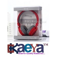 OkaeYa SH-12 wireless/ Bluetooth Headphone With FM and SD Card Slot with music and calling controls (color depends on availability)