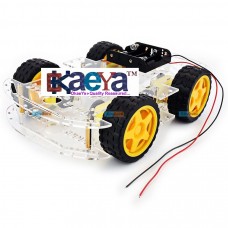 OkaeYa-Smart Car Chassis 4WD / Racing Car / Robot Car Chassis / Wheels / Motors (Transparent) - KG192
