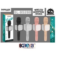 OkaeYa Sonilex SL-BS 286 Wireless Bluetooth Handheld Karoake Microphone with HI FI Speaker & Audio Recording for Cellphone (multi-color)