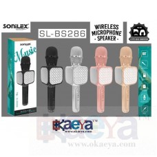 OkaeYa Sonilex SL-BS 286 Wireless Bluetooth Handheld Karoake Microphone with HI FI Speaker & Audio Recording for Cellphone (multi-color)