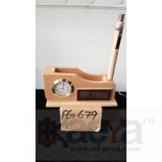 OkaeYa Multi-Functional Wooden Desk Organiser, Pen Stand/Pencil Stand, Stationery Stand for Office and Students Use