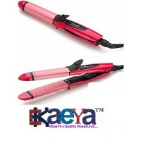 OkaeYa-2 In 1 Hair Beauty Set Curler And Straightener Plus Curler With Ceramic Plate