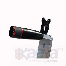 OkaeYa Clip On 12X Telephoto Lens Mobile Phone Optical Zoom Telescope Camera for iPhone Sumgung HTC Phone Lenses Cell celular
