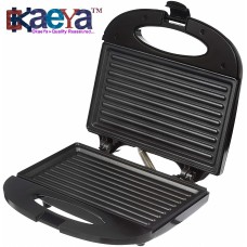 OkaeYa Non-Stick Grill Sandwich Maker, toaster, griller (750 watt, Black)