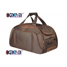 OkaeYa 2 Wheel Cabin Size Travel Duffle With Trolley (Brown)