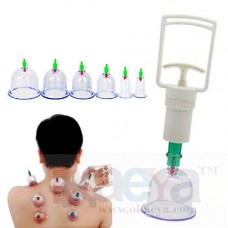 OkaeYa Plastic Therapy-Cupping Medicine Magnet Pull Out Vacuum Apparatus (White) - Pack of 6