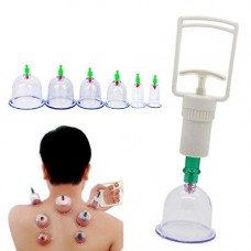 OkaeYa Plastic Therapy-Cupping Medicine Magnet Pull Out Vacuum Apparatus (White) - Pack of 6