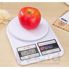 OkaeYa Ultimate Kitchen Weighing Machine Electronic Digital 10 kg Weight Scale with Backlit LCD for Shop, Food, Cake, Kids Food, Spices, Vegetable, Liquids, Chicken, Fruits (White)