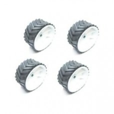 OkaeYa 7 x 4 CM Robot Wheels (Tires) for 6 mm Shaft Geared DC Motor, 4 Pieces